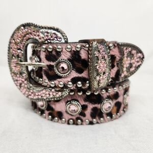 Leatherock San Diego Womens Pink Leopard 36 Large Cowgirl